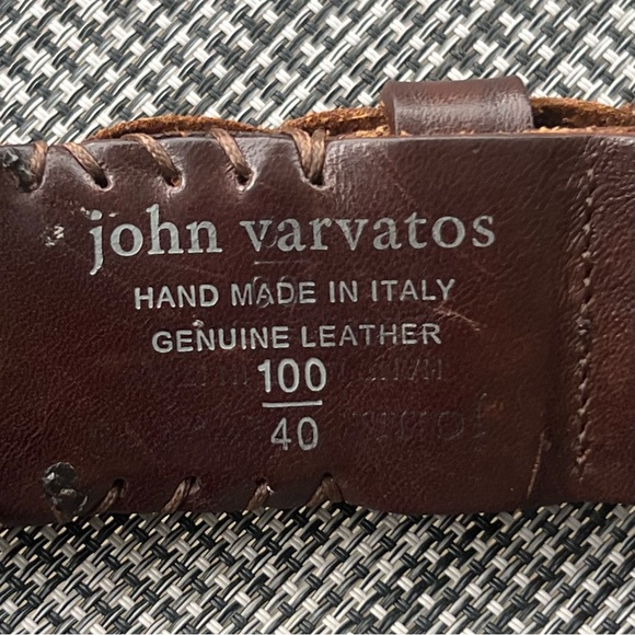 John Varvatos Braided Brown Leather Belt  Hand Made in Italy Great Condition - Picture 3 of 9